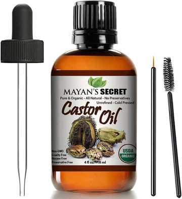 Mayan'S Secret Certified Organic Castor Oil Nourishing And Strengthening Oil For Hair And Skin