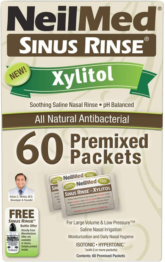 Neilmed Sinus Rinse Premixed Refill Packets With Xylitol, 60Ct