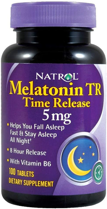 Natrol Melatonin Time Release 5mg Tablets 100 ea ( Packs of 3)