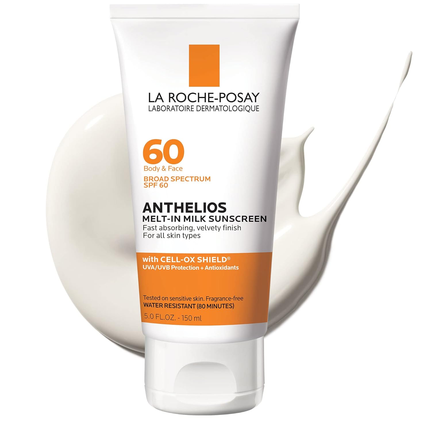 La Roche-Posay Anthelios Melt-In Milk Sunscreen Spf 60 | Sunscreen For Body & Face | Broad Spectrum Spf + Antioxidants | Oil Free Sunscreen Lotion | Lightweight & Fast Absorbing | Oxybenzone Free