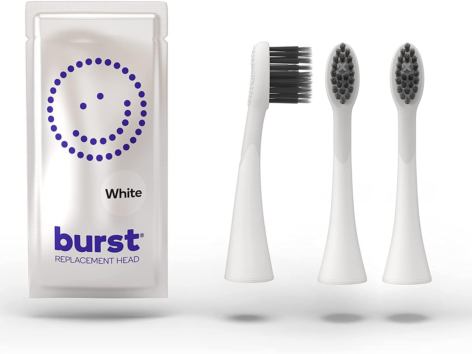 BURST Toothbrush Heads - Genuine BURST Electric Toothbrush Replacement Heads for BURST Original & Pro Sonic Toothbrushes – Ultra Soft Bristles for Deep Clean, Stain & Plaque Removal - 3-Pack, White