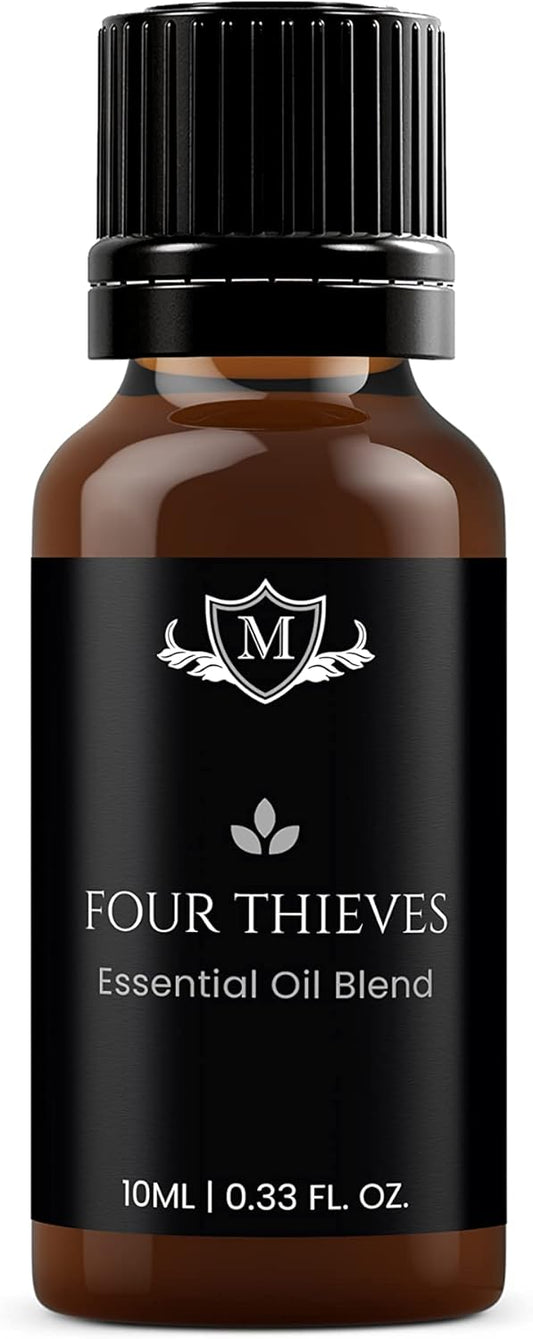 Mystix London | Four Thieves Pure & Natural Essential Oil Blend 10Ml - For Diffusers, Aromatherapy & Massage Blends | Perfect As A Gift | Vegan, Gmo Free