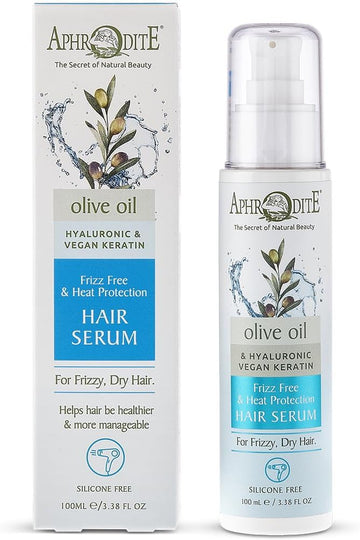 Aphrodite All-In-One Leave-In Hair Treatment - Organic Olive Oil And Argan Oil Infused Hair Serum To Prevent Hair Breakage And Frizziness - Anti Frizz Hair Treatment Serum - (100 Ml / 3.38 Fl Oz)