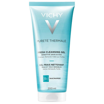 Vichy Pureté Thermale Fresh Cleansing Gel | Formulated With Glycerin & Niacinamide | Gentle Gel Cleanser & Makeup Remover | Removes Impurities Without Overdrying | Safe For Sensitive Skin & Eyes