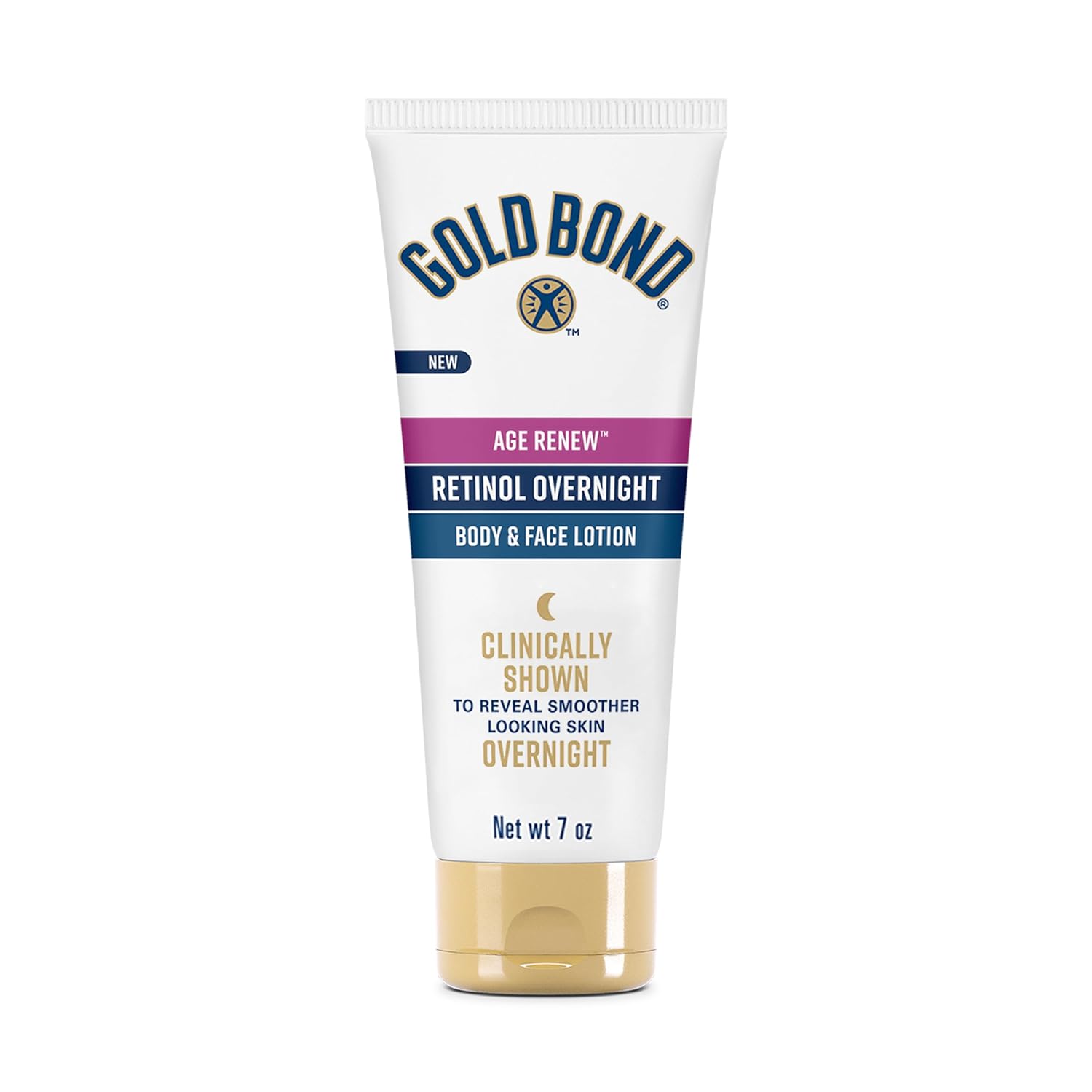 Gold Bond Age Renew Retinol Overnight Body & Face Lotion, With Retinol & Peptide Complex, 7 Oz