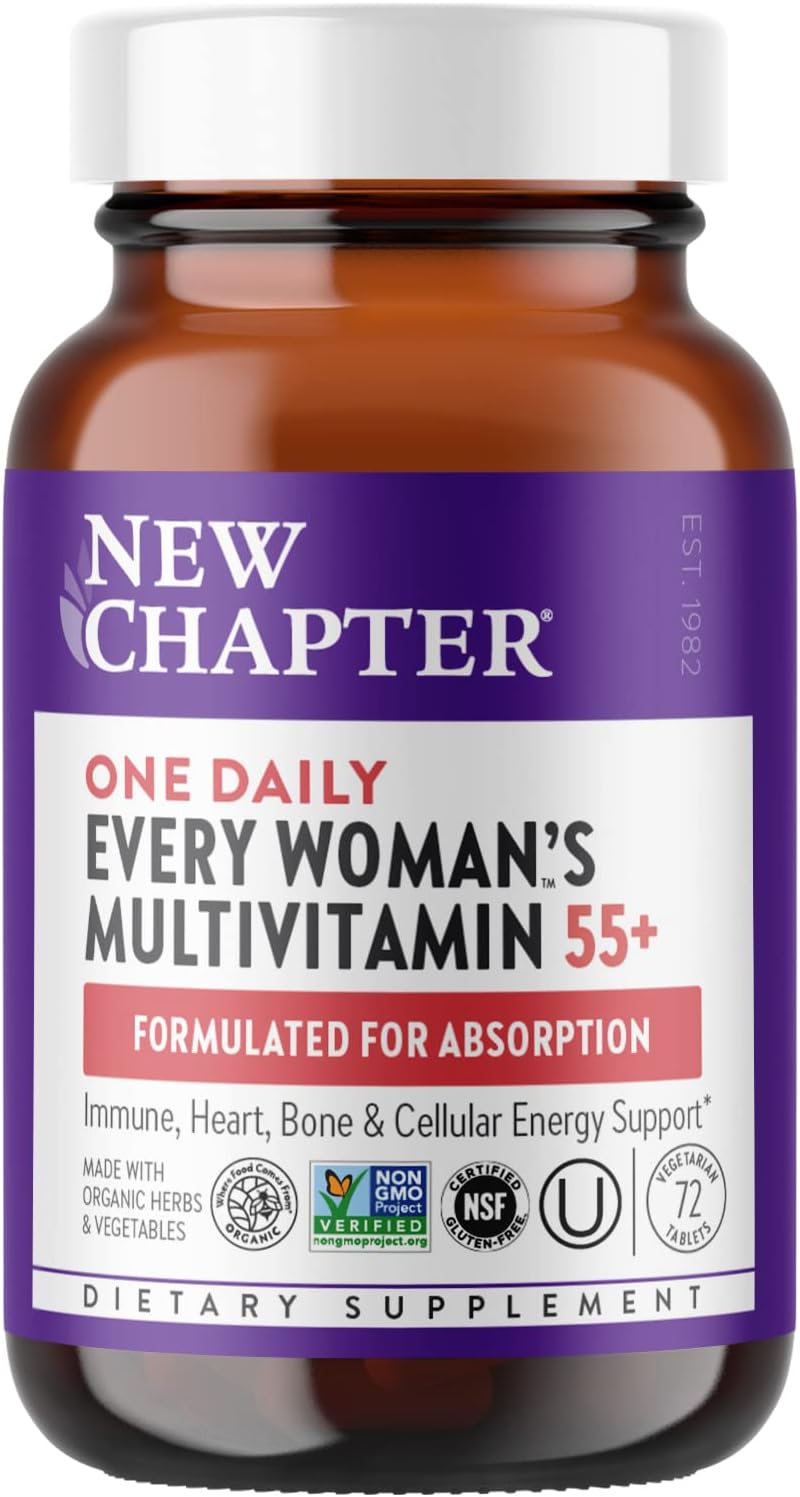 New Chapter Women'S Multivitamin 50 Plus For Cellular Energy, Heart & Immune Support With 20+ Nutrients + Astaxanthin - Every Woman'S One Daily 55+, Gentle On The Stomach, 72 Count