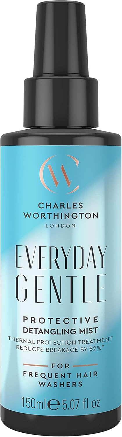 Charles Worthington Everyday Gentle Protective Detangling Mist, Lightweight Hair Mist, Salon Hairspray With Heat Protection, 150 Ml