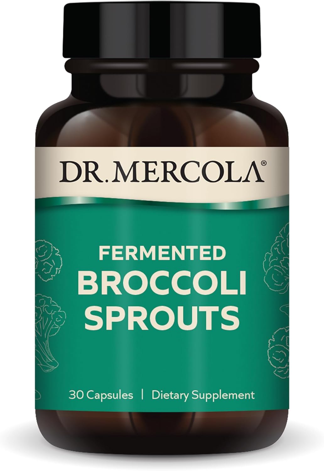 Dr. Mercola Fermented Broccoli Sprouts, 30 Servings (30 Capsules), Dietary Supplement, Supports Detoxification Processes, Fermented Nutrients, Non-Gmo