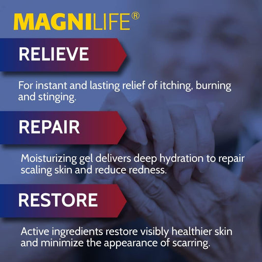 Magnilife Psoriasis Care+, Natural Itch And Pain Relief, Moisturization Helps To Reduce Redness, Scaling And Flaking On Body & Scalp - Unscented, Non-Toxic - 2Oz