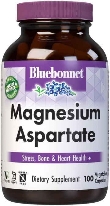 Bluebonnet Nutrition Magnesium Aspartate 400Mg, 100 Vegetable Capsules