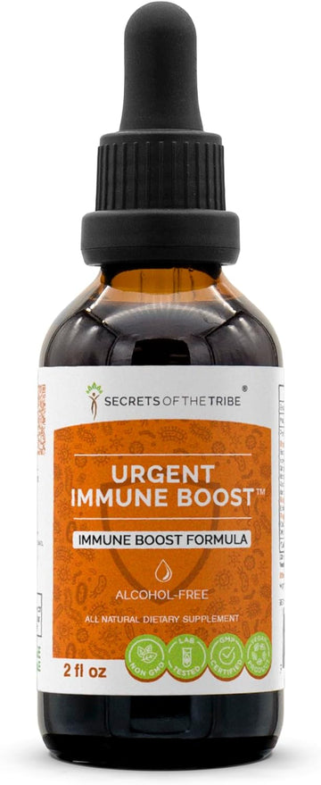Urgent Immune Boost Alcohol-Free Extract, Tincture, Glycerite Elder, Echinacea, Honeysuckle, Ginger, Horseradish, OSHA, Andrographis, Garlic, Wild Indigo. Immune Boost Formula(2 FL OZ)