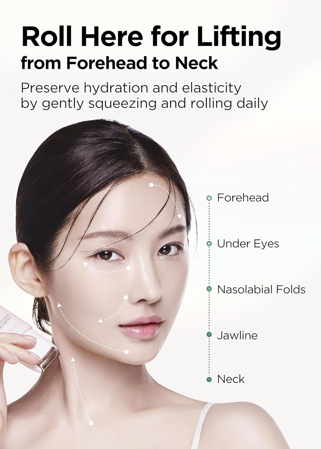 Bewants Neck Lifting & Firming Cream With Centella Asiatica Rabie Rabbit Edition, Vegan Hyaluronic Acid, Neck Firming Cream Tightening With Gua Sha Roller, Contains Smartphone Grip