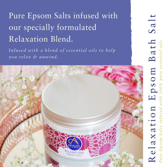 Absolute Aromas Epsom Bath Salts - Magnesium Sulphate Infused With 100% Pure Essentials Oils (Relaxation, 575G)