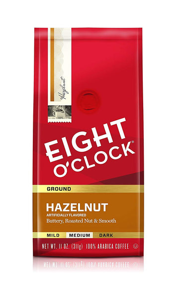 Eight O'Clock Ground Coffee, Hazelnut, 11 Ounce