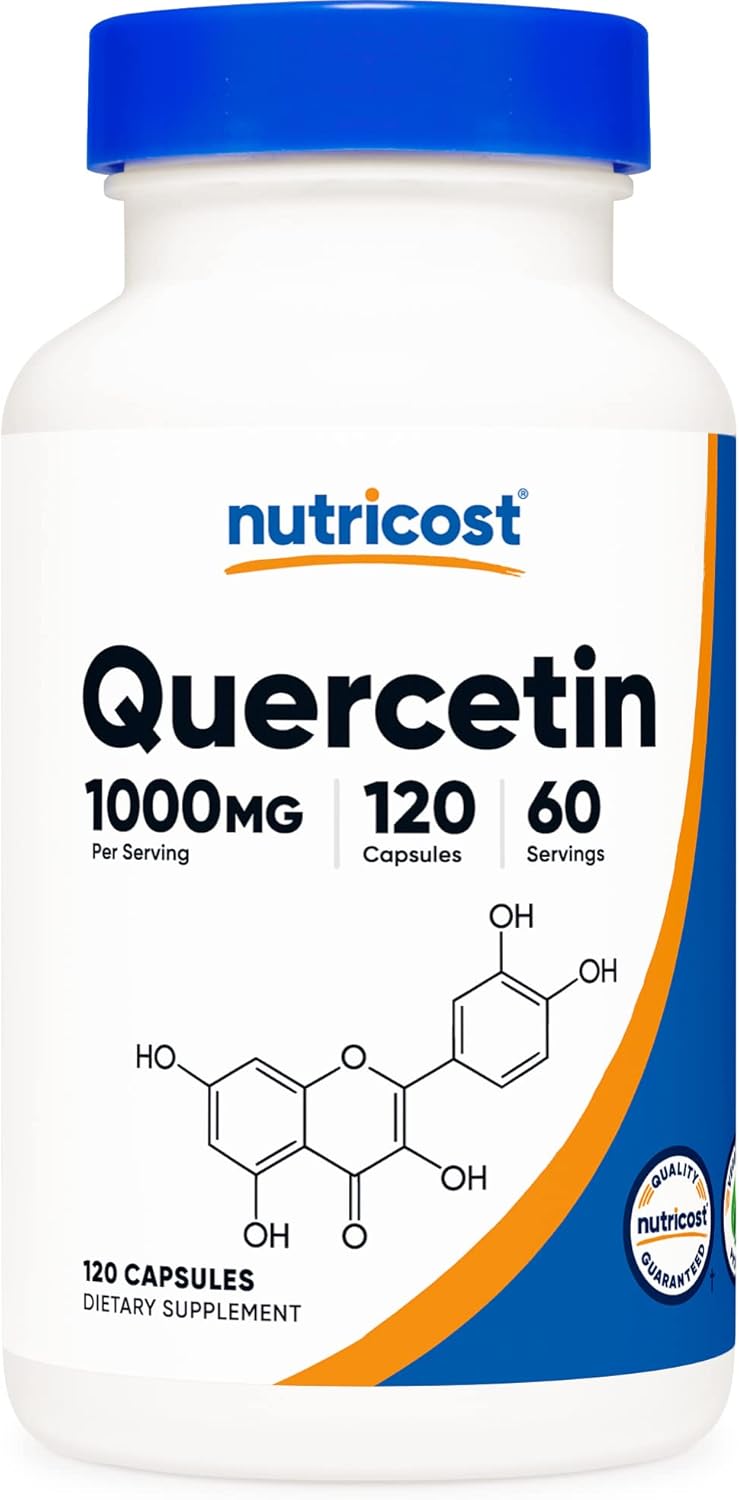 Nutricost Quercetin 1000Mg, 120 Capsules - Vegetarian Capsules, 60 Servings, 500Mg Per Capsule, Non-Gmo, Gluten Free