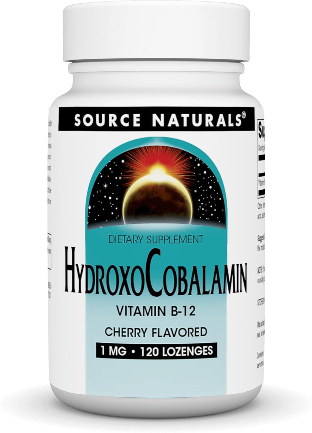 Source Naturals HydroxoCobalamin, Vitamin B-12, 1 mg - 120 Cherry Flavored Lozenges