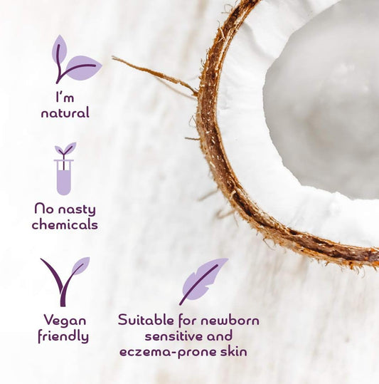 Kokoso Baby - Coconut Oil Baby Lotion, Natural Coconut Oil Fragrance - With Sweet Almond Oil - Moisturises & Nourishes - Suitable For Dry, Sensitive & Eczema Prone Skin - 190Ml