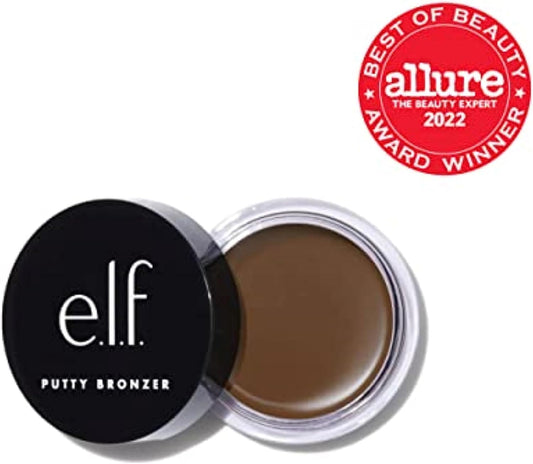 E.L.F. Putty Bronzer, Creamy & Highly Pigmented Formula, Creates A Long-Lasting Bronzed Glow, Infused With Argan Oil & Vitamin E, Sun Kissed, 0.35 Oz (10G)