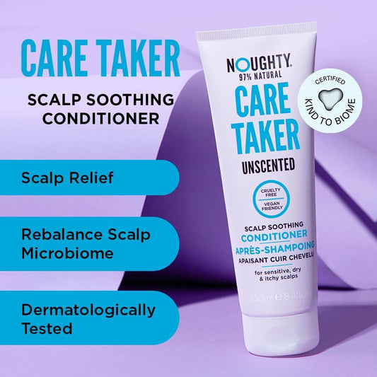 Noughty 97% Natural, Care Taker Fragrance Free Conditioner, Anti Irritant Scalp Soothing Hair Cleanser For Dandruff Prone Sensitive Scalps, Caring 97% Natural Sulphate Free Vegan Haircare 250Ml