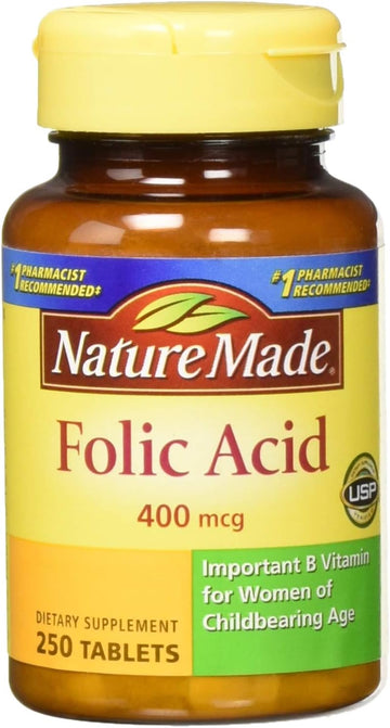 Nature Made Folic Acid (400 Mcg) Tablets, 250 Count, Pack Of 2
