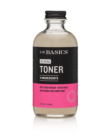S.W. Basics Toner, Witch Hazel Face Toner For Sensitive Skin And Acne-Prone Skin, Organic And Cruelty Free, 4.0 Fl Oz