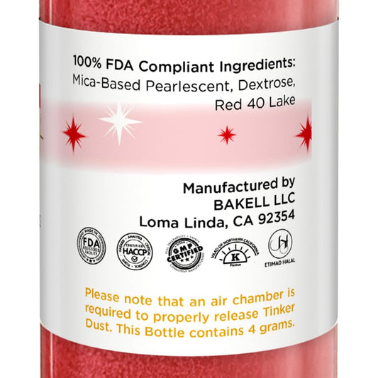 Bakell - Creamsicle Orange Tinker Dust (4G, 1X Mini Spray Pump) Edible Glitter For Food, Desserts, And Beverages!