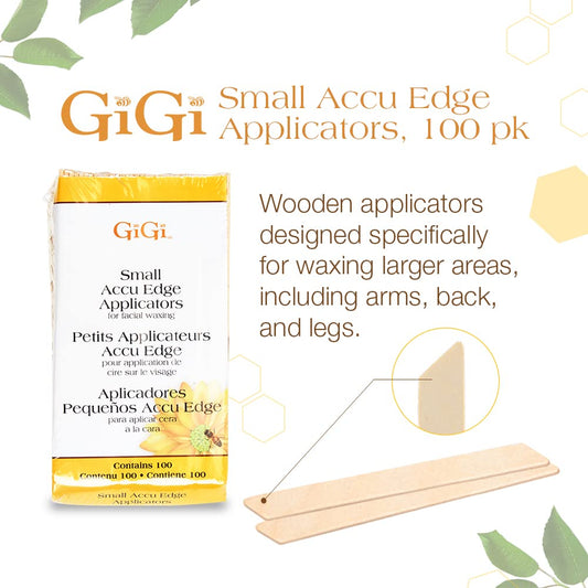 Gigi Accu Edge Small Wax Applicators For Hair Waxing/Hair Removal, 100 Pieces