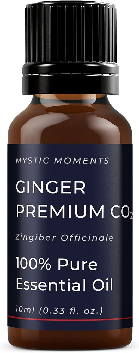 Mystic Moments | Ginger Premium CO2 Essential Oil 10ml - Pure & Natural oil for Diffusers, Aromatherapy & Massage Blends Vegan GMO Free