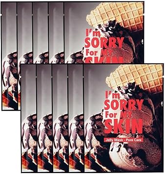 I'M Sorry For My Skin Jelly Face Mask Korean Skin Care, Hydrating Face Masks Skincare Set, Self Care Items For Glow Beauty, Teacher Appreciation Gifts For Women, Pack Of 10 (Dessert Pore Care Mask)