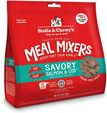 Stella & Chewy'S Freeze Dried Raw Savory Salmon & Cod Meal Mixer – Dog Food Topper For Small & Large Breeds – Grain Free, Protein Rich Recipe – 8 Oz Bag