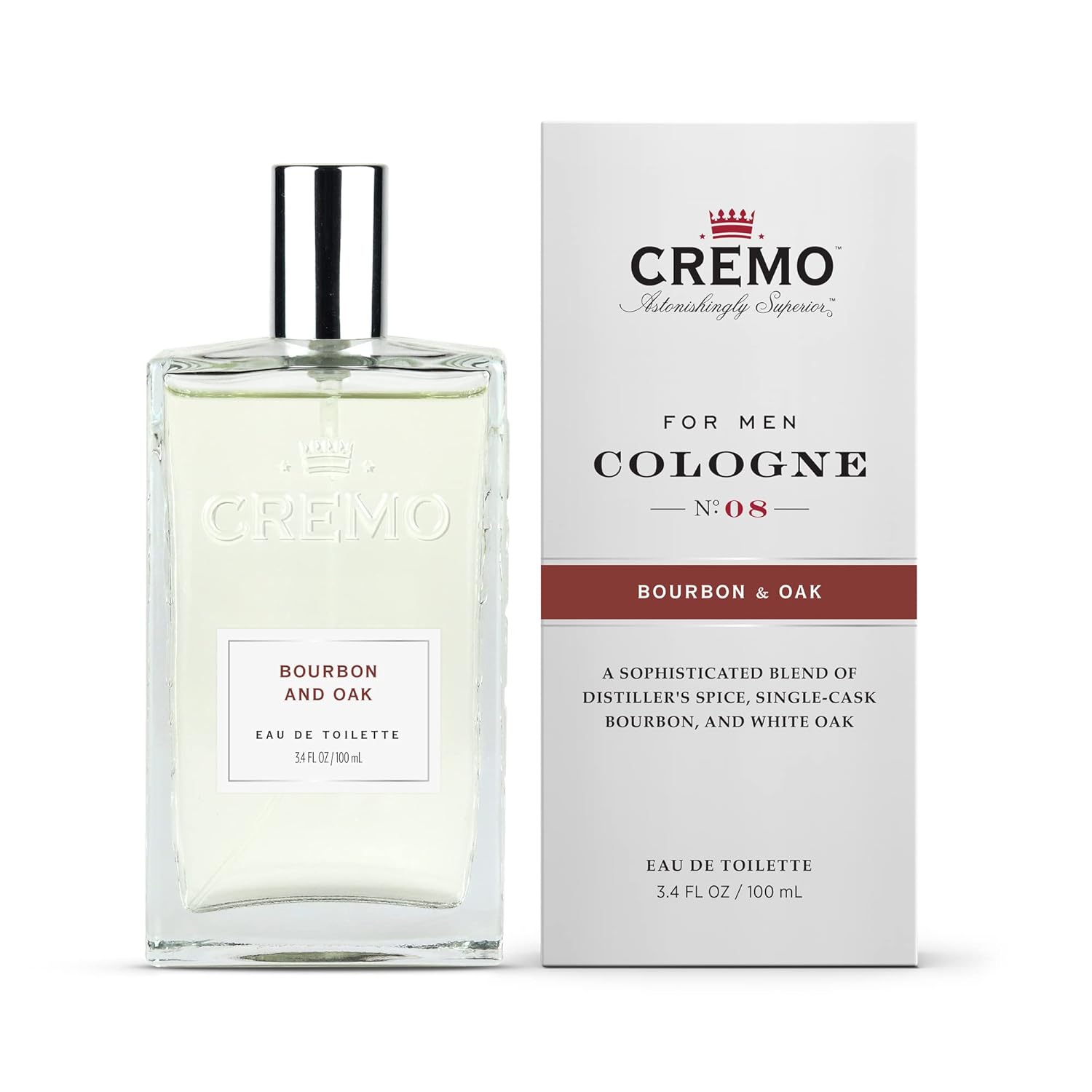 Cremo Bourbon & Oak Cologne Spray, A Sophisticated Blend of Distiller’s Spice, Fine Bourbon and White Oak, 3.4 Fl Oz : Beauty & Personal Care