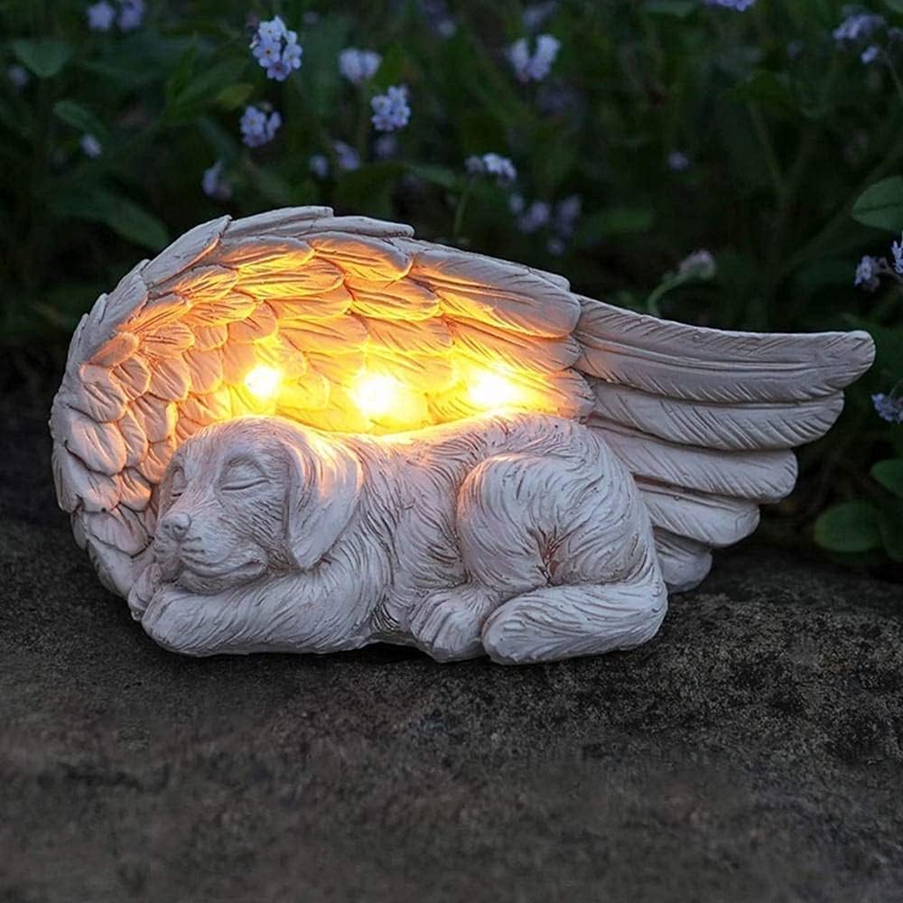 Iheartdogs Dog Memorial Gifts - Forever My Guardian Angel Garden Solar Light - Pet Memorial Stone