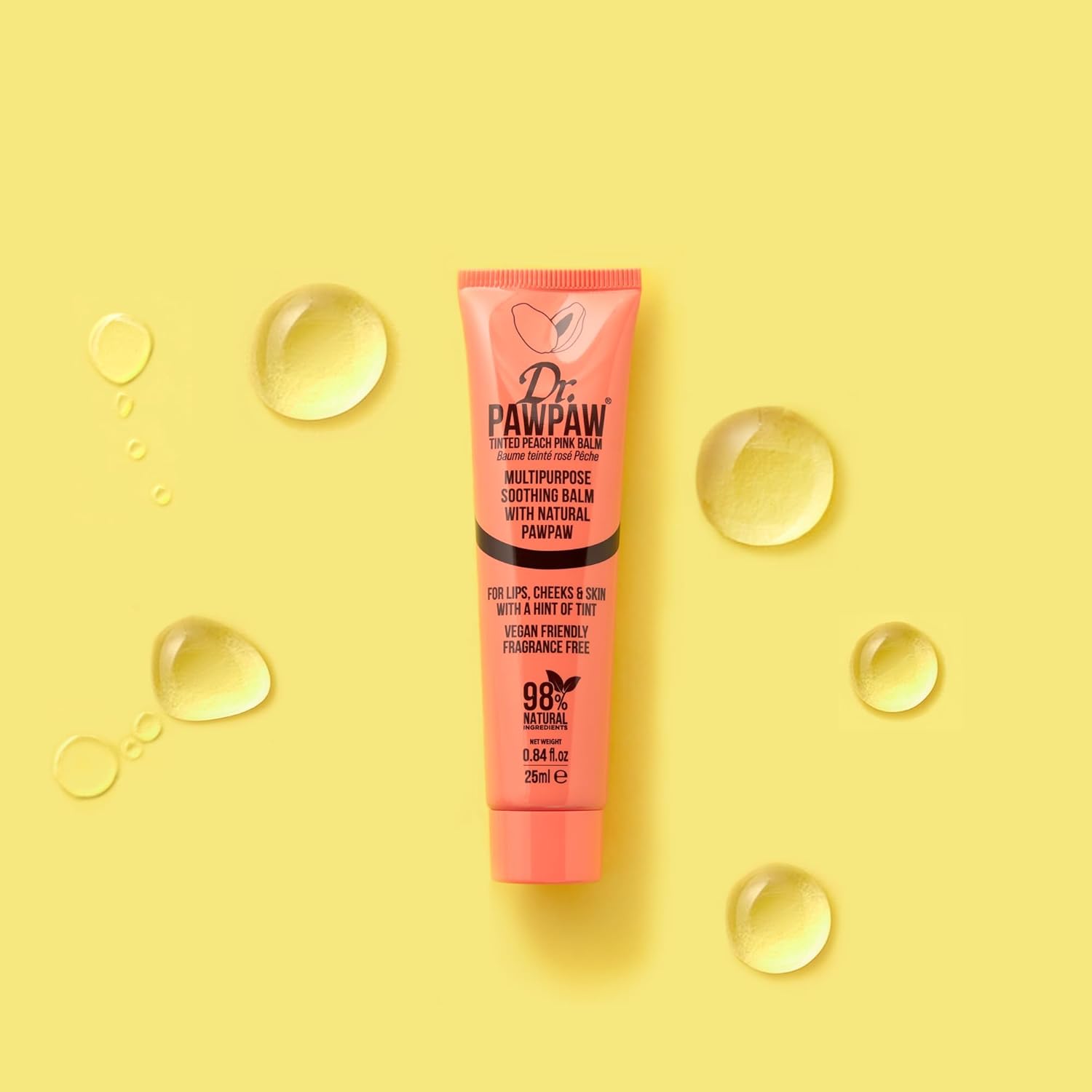 Dr. Pawpaw Multipurpose Soothing Tinted Balm - Lip Balm For Lips, Cheeks, Eyes – Tinted Lip Balm - Lip Moisturizer With Pawpaw - Peach Pink - 0.84 Oz : Beauty & Personal Care