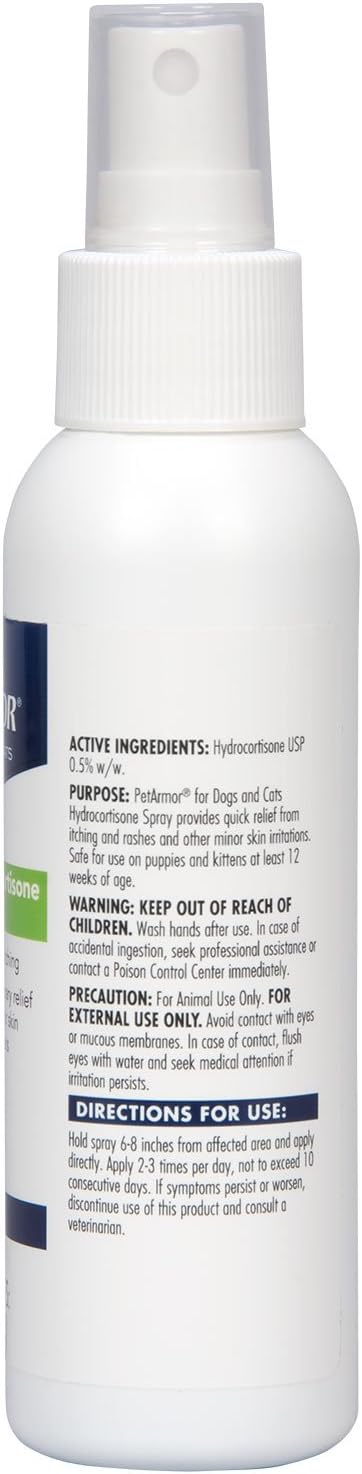 Petarmor Hydrocortisone Spray For Dogs & Cats, 4 Oz