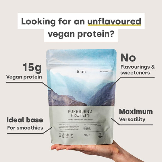 Form Pureblend Protein - Unflavoured And Unsweetened Vegan Protein Powder - 15G Of Plant Based Protein Per Serving. Perfect For Your Smoothies, Cooking And Baking