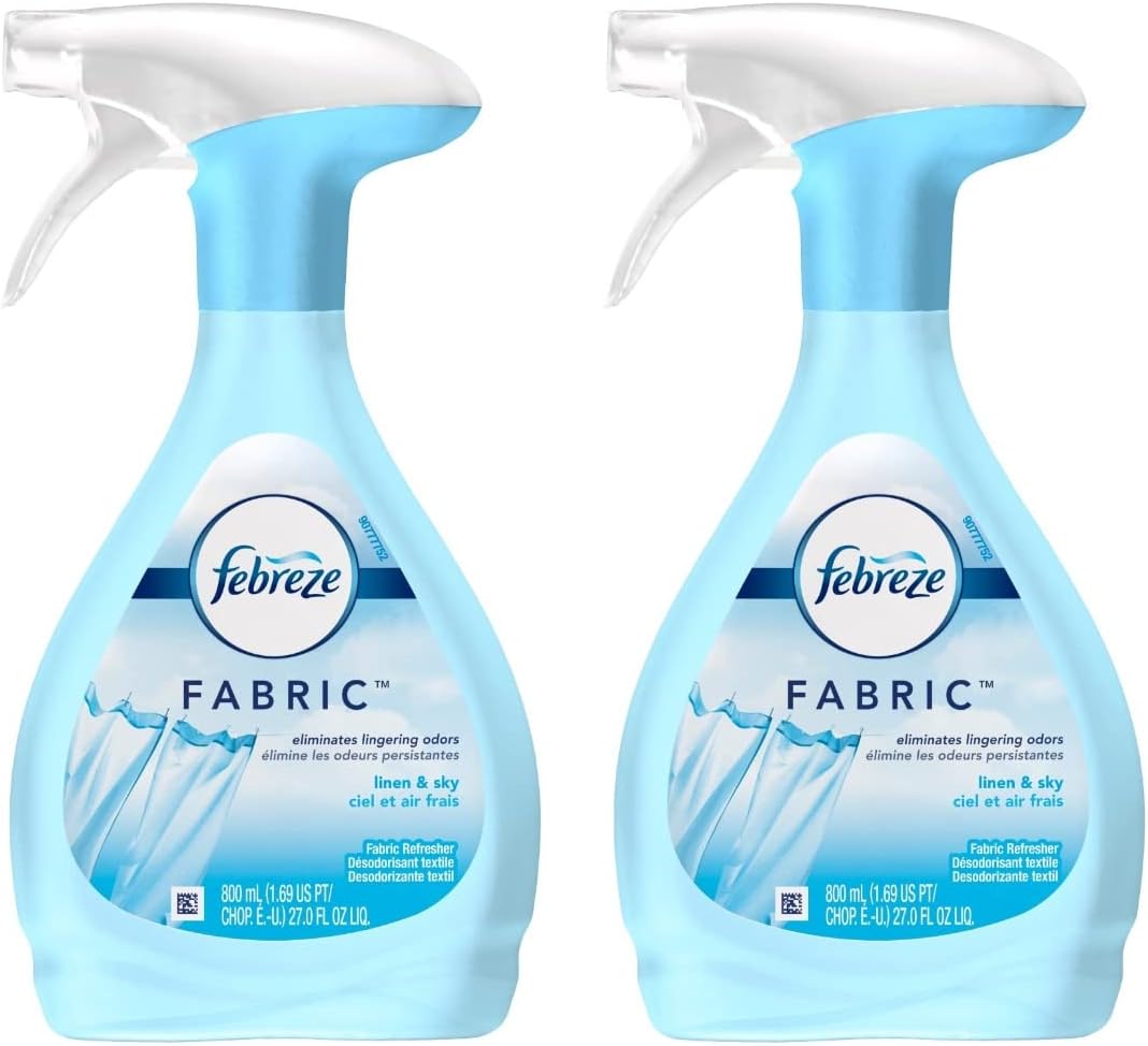 Febreze Fabric Refresher, Odor Eliminator, Linen and Sky, 27 Fl oz (Pack of 2)