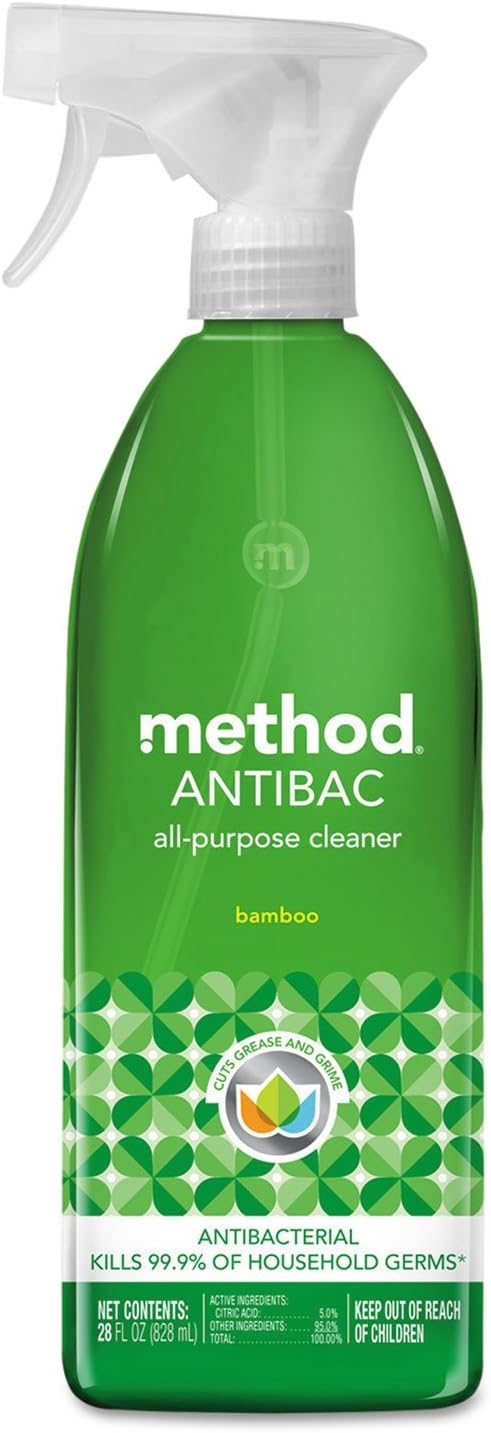 Method Antibacterial All Purpose Cleaner Spray, Bamboo, Kills 99.9% of Household Germs, 28 Fl Oz (Pack of 8) : Health & Household