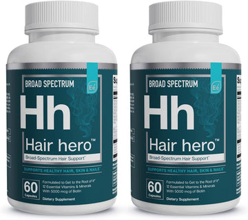 Essential Elements Hair Hero - Broad-Spectrum Hair Formula - Healthy Hair, Skin, And Nails - 5000 Mcg Biotin 30 Day Supply (2-Pack)