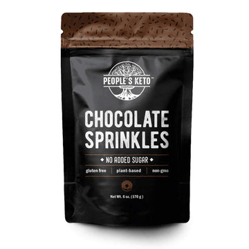 Keto Sprinkles, 6 Oz. Larger Value Size, Dye Free, Non-Gmo, Plant-Based, Vegan, Gluten Free, All Natural, No Artificial Coloring, Sugar Free Sprinkles, 1G Net Carb (Chocolate, Single Package)