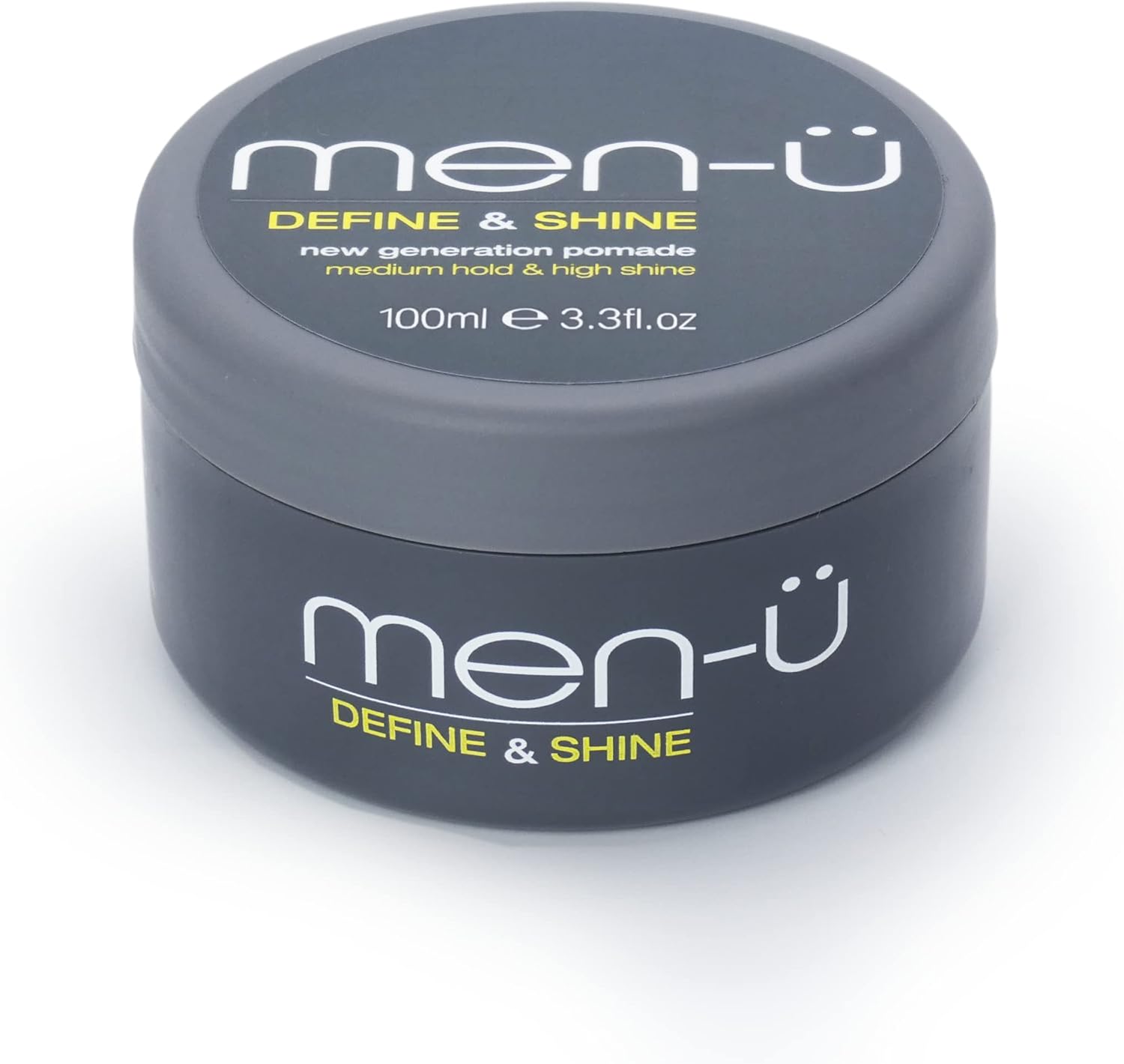 Men-Ü Define & Shine 100Ml – Hair Pomade For Men W/Medium Hold And High Shine. Helps Tone Down Grey Hair - Mens Hair Products, 100Ml Styling Puck