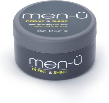 Men-Ü Define & Shine 100Ml – Hair Pomade For Men W/Medium Hold And High Shine. Helps Tone Down Grey Hair - Mens Hair Products, 100Ml Styling Puck