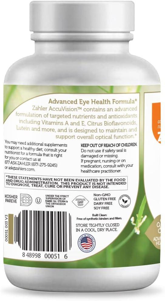 Zahler AccuVision, Advanced Eye Health Formula, 120 Capsules : Health & Household