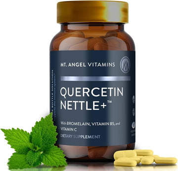 Mt. Angel Vitamins Quercetin Nettle+ - Supports Allergy Wellness & Sinus Health, Featuring Quercetin with Bromelain, Crafted for Seasonal Well-Being, cGMP Certified, Made in USA, 90 Tablets