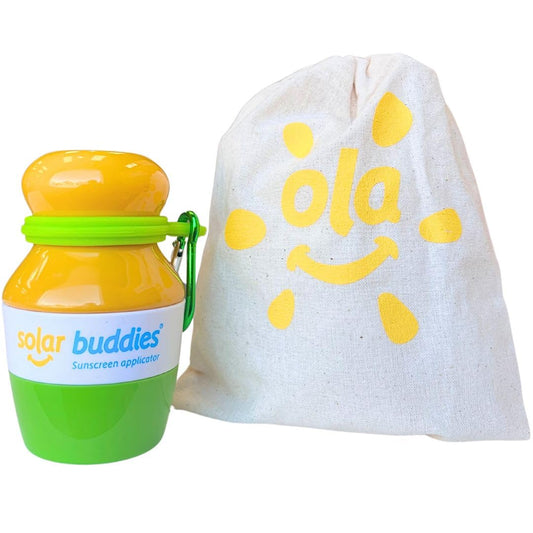 Green Bag Bundle Set For Solar Buddies Refillable Roll On Sunscreen Suncream Applicator Bag Bundle With Applicator Carabina Clip For Families, Kids, Adults, Travel Set : Beauty & Personal Care