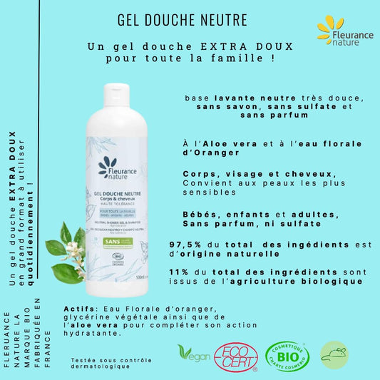 Neutral Organic Shower Gel 500 Ml Fleurance Nature