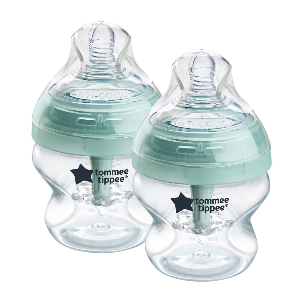 Tommee Tippee Advanced Anti-Colic 12 Piece Set, 5 Oz And 9 Oz Bpa Free Bottles, Newborn 0+ Months, Includes Slow & Medium-Flow Breast-Like Nipples And Bottle Handles And Cleaning Brush