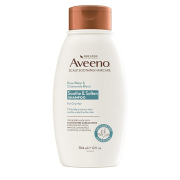 Aveeno Rose Water & Chamomile Shampoo For Dry Hair, Hydrating, 12 Fl Oz