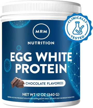 Mrm Nutrition Egg White Protein | Chocolate Flavored | 23G Fat-Free Protein | With Digestive Enzymes | Highest Biological Value | Clinically Tested | 10 Servings