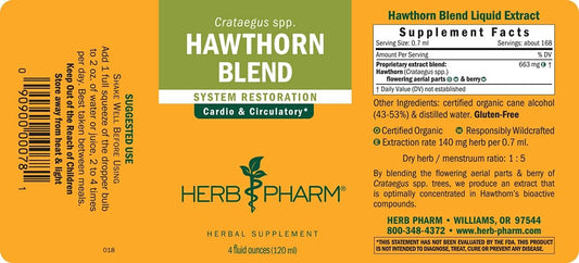 Herb Pharm Hawthorn Blend Liquid Extract for Cardiovascular and Circulatory Support