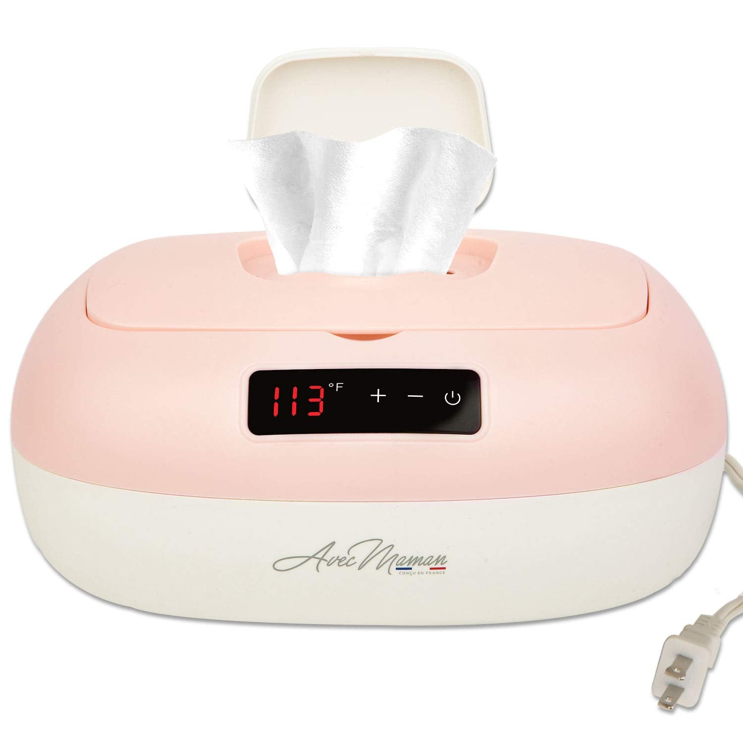 Avec Maman La Caresse Baby Wipe Warmer - Baby Essentials For Girls - Wet Wipe Dispenser - Adjustable Heat Settings Digital Display - Pink - Calentador De Wipes Para Bebes - Ideal For Baby Shower
